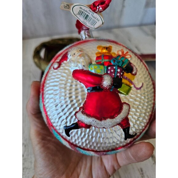 Waterford Santa medallion 3rd RARE glass presents ornament glitter unique heirlo - Picture 7 of 13